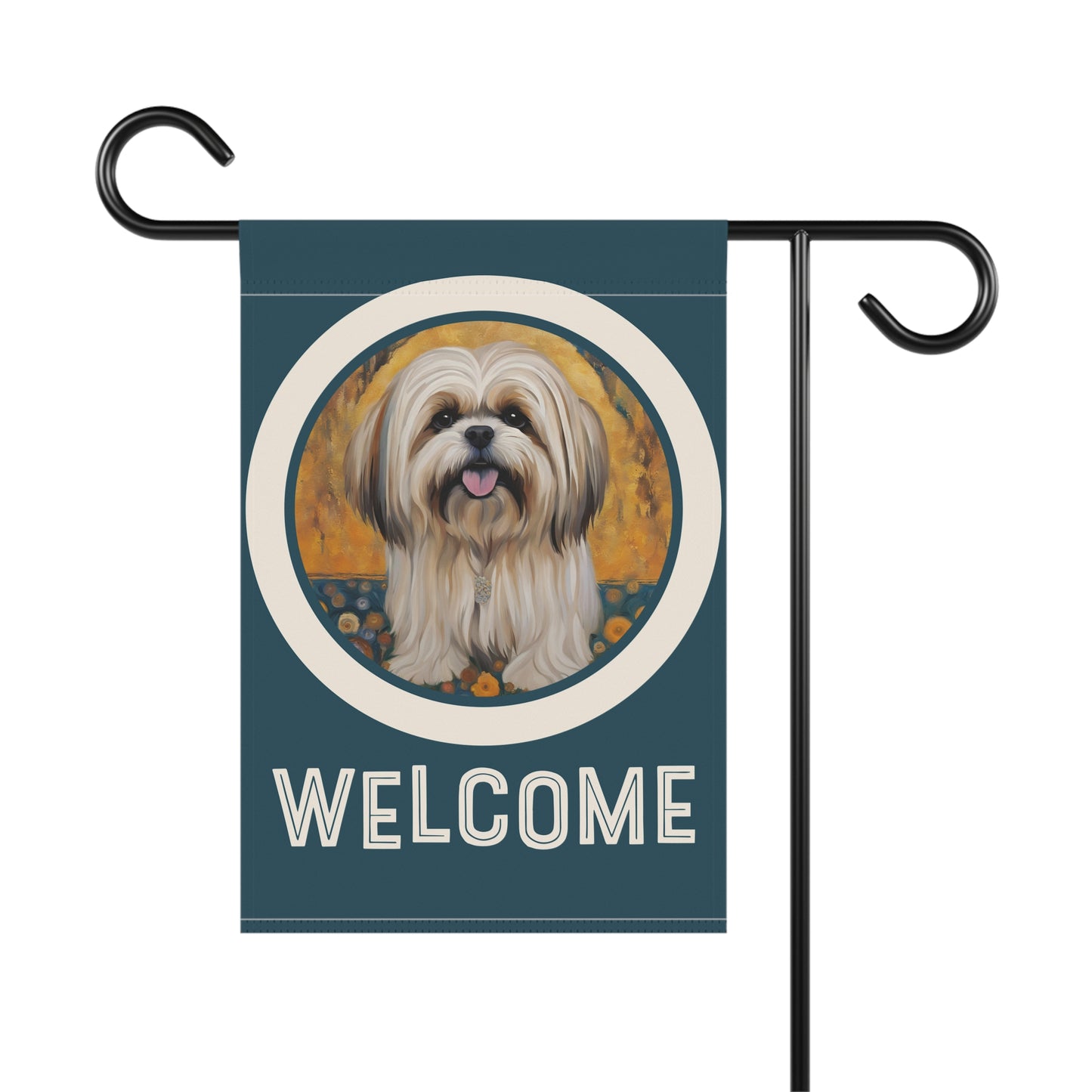 Lhasa Apso Welcome 2-Sided Garden & House Flag/Banner