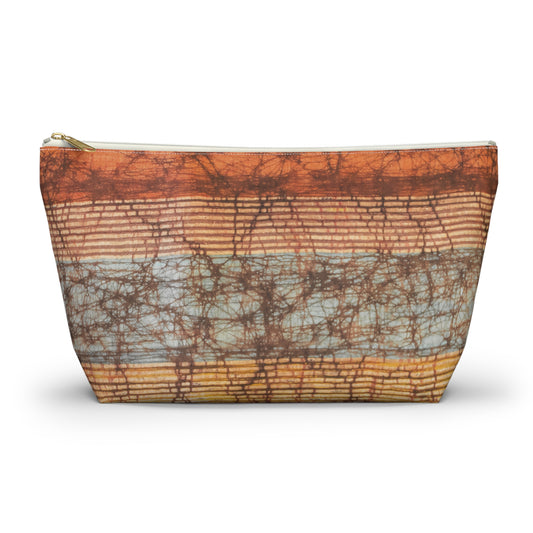 Batik in Browns Accessory Pouch w T-bottom