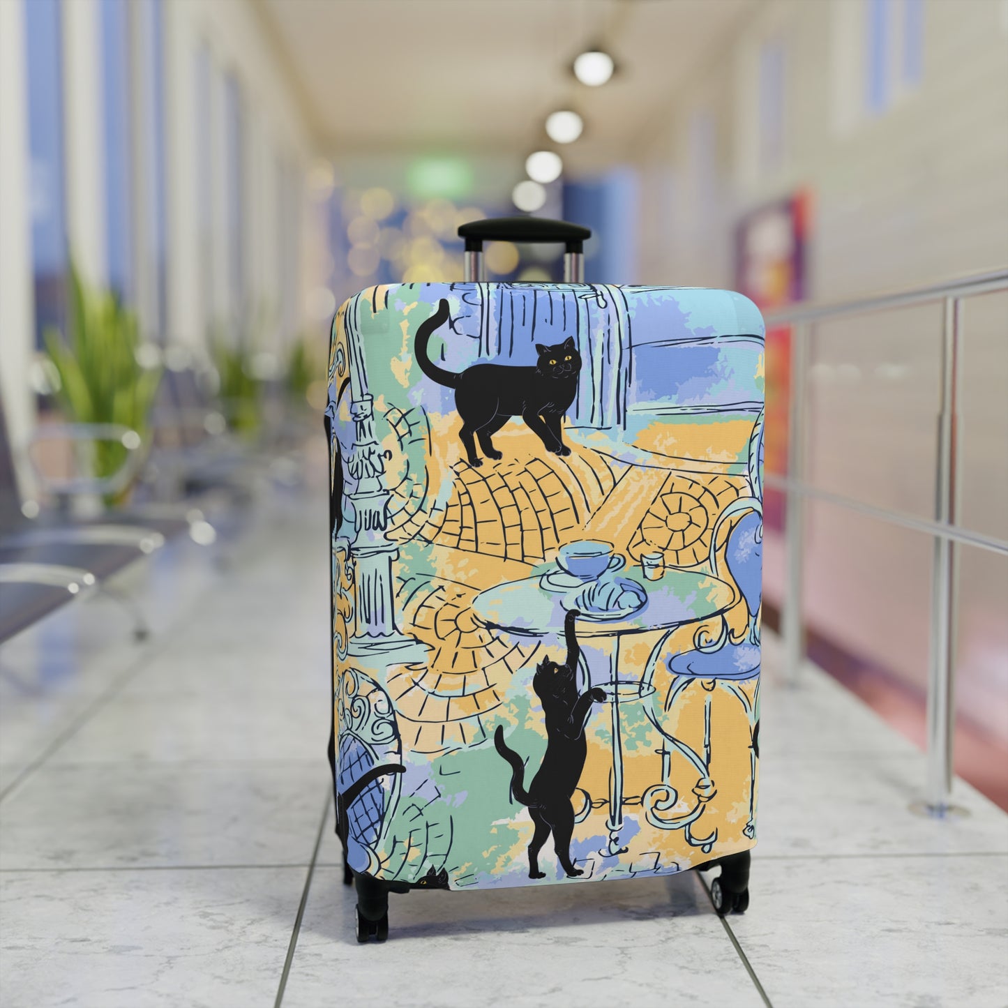 Paris Black Cats Luggage Cover