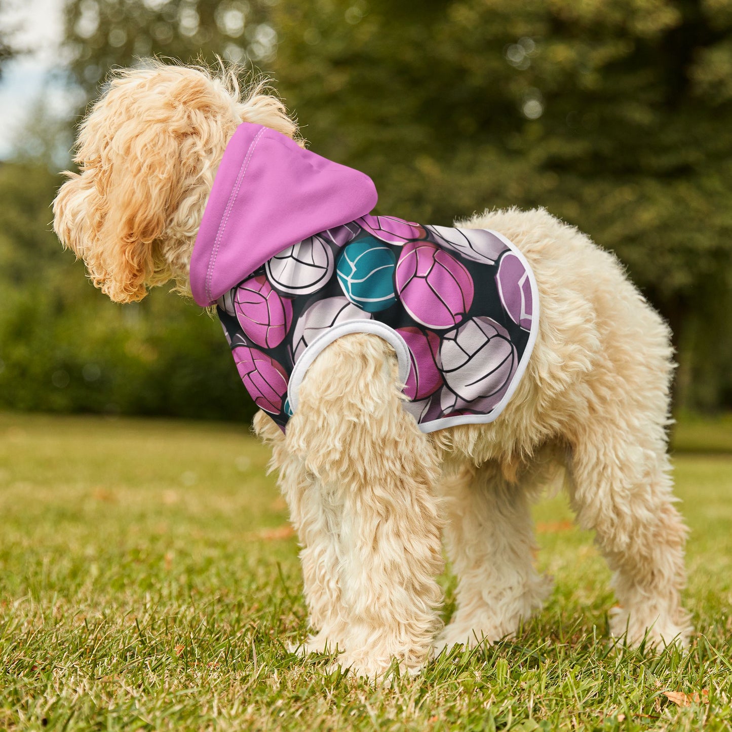 Volleyball Pink Pet Hoodie