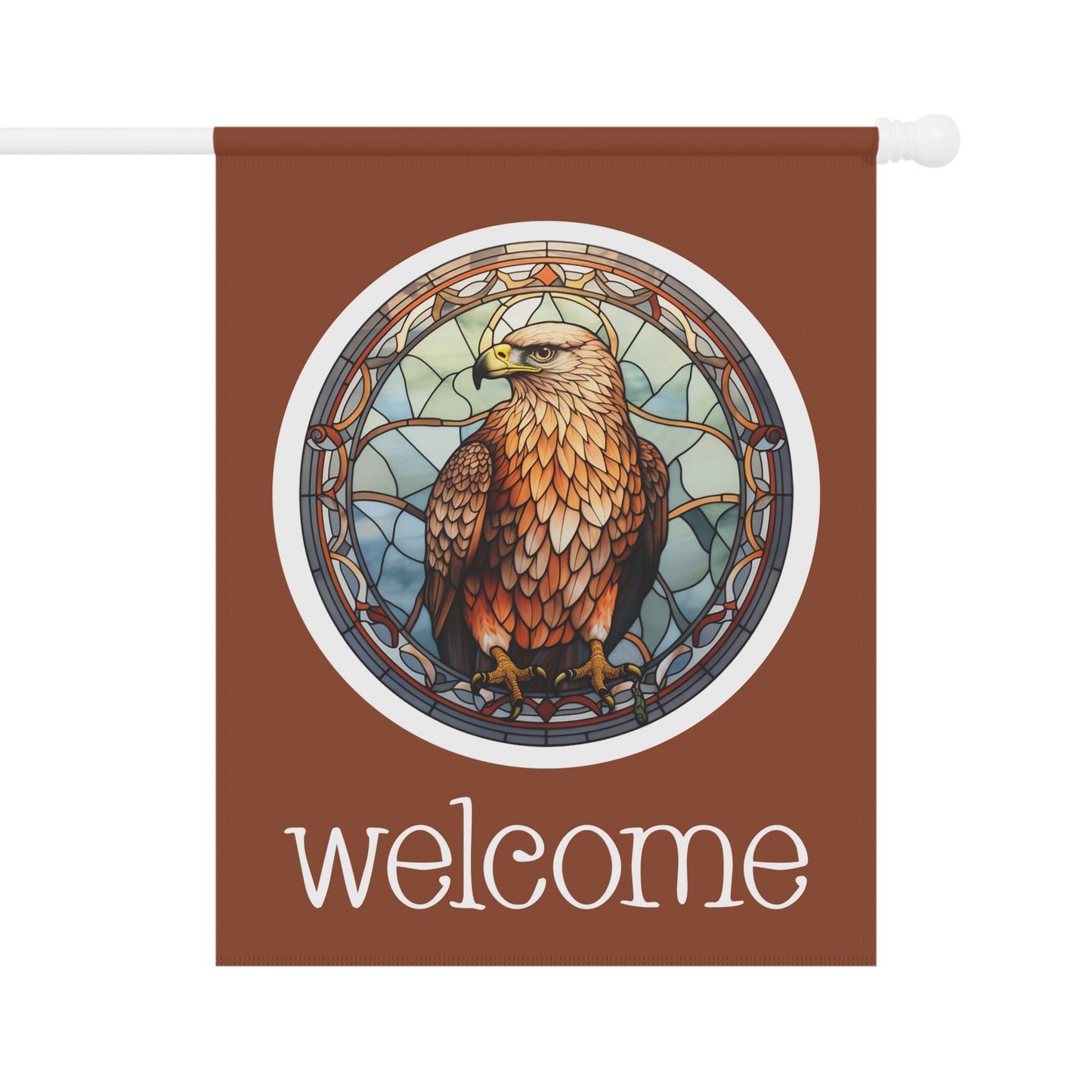 Hawk Welcome 2-Sided Garden & House Flag/Banner