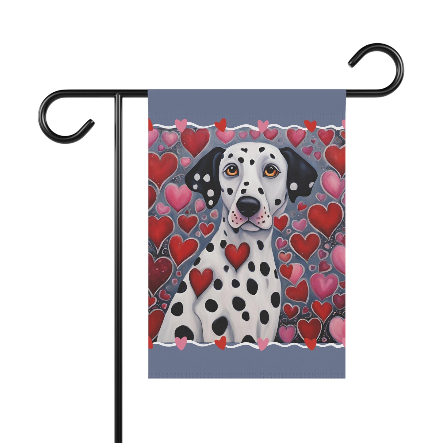 Dalmatian Valentine 2-Sided Garden & House Flag/Banner