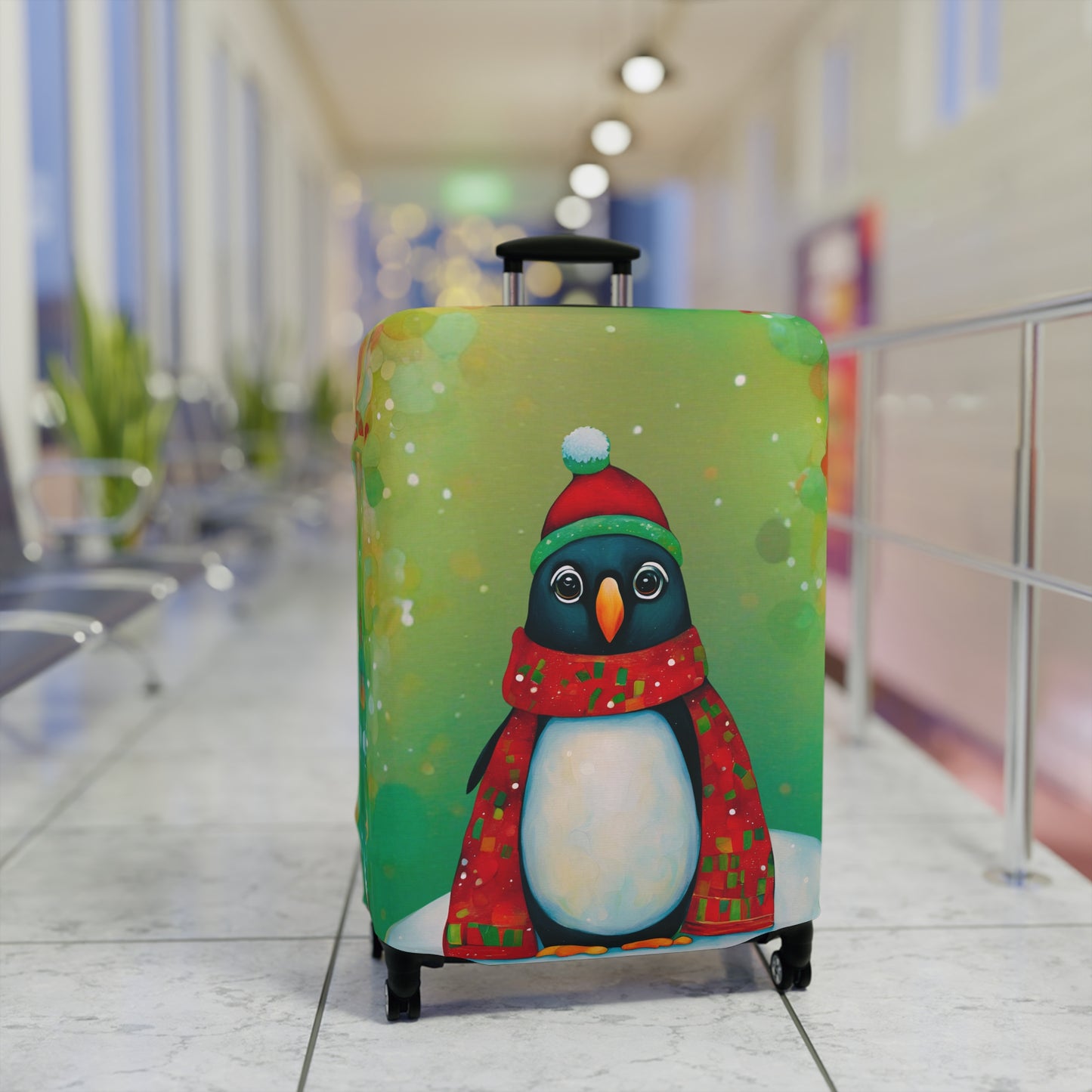 Christmas Penguin Luggage Cover