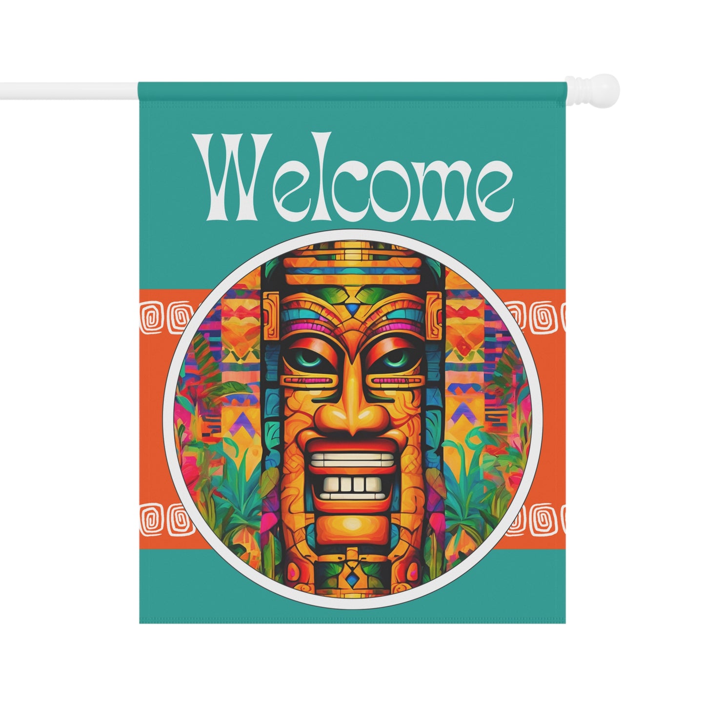 Tiki Carl Welcome 2-Sided Garden & House Flag/Banner