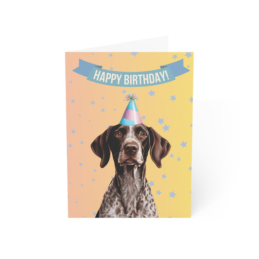 German Shorthaired Pointer Happy Birthday 5 x7 Greeting Cards (10 Pack)