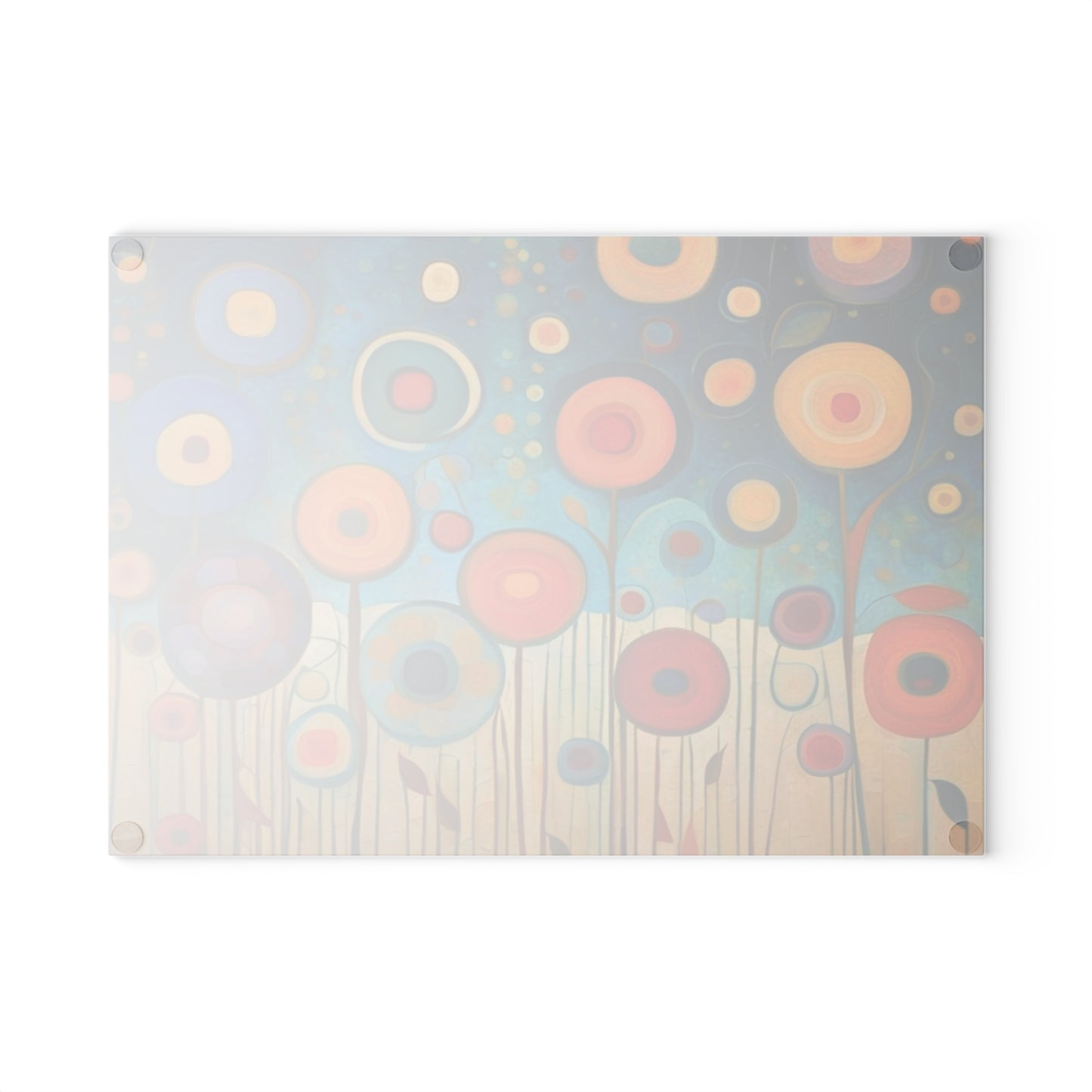 Lollipop Flowers Tempered Glass Cutting Board