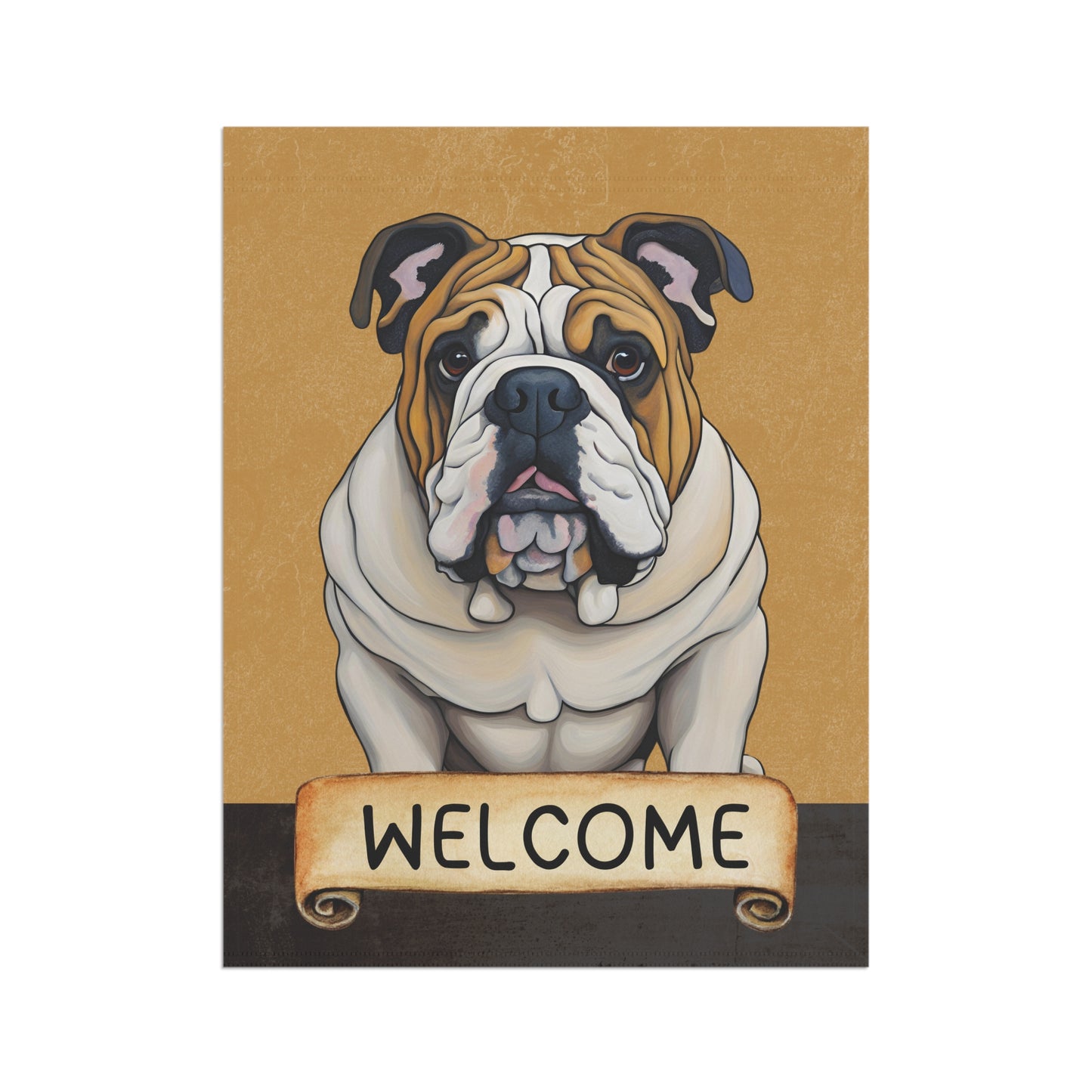English Bulldog Welcome 2-Sided Garden & House Flag/Banner