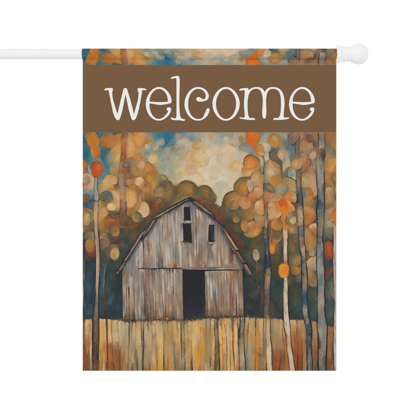 Old Barn Welcome 2-Sided Garden & House Flag/Banner