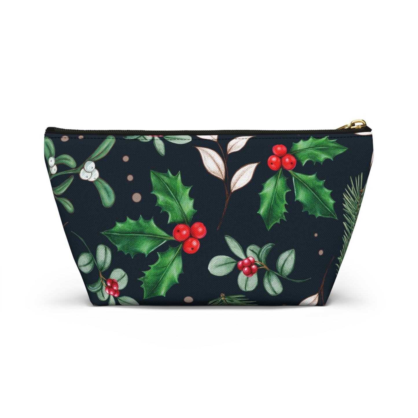 Holly Jolly Christmas Accessory Pouch w T-bottom