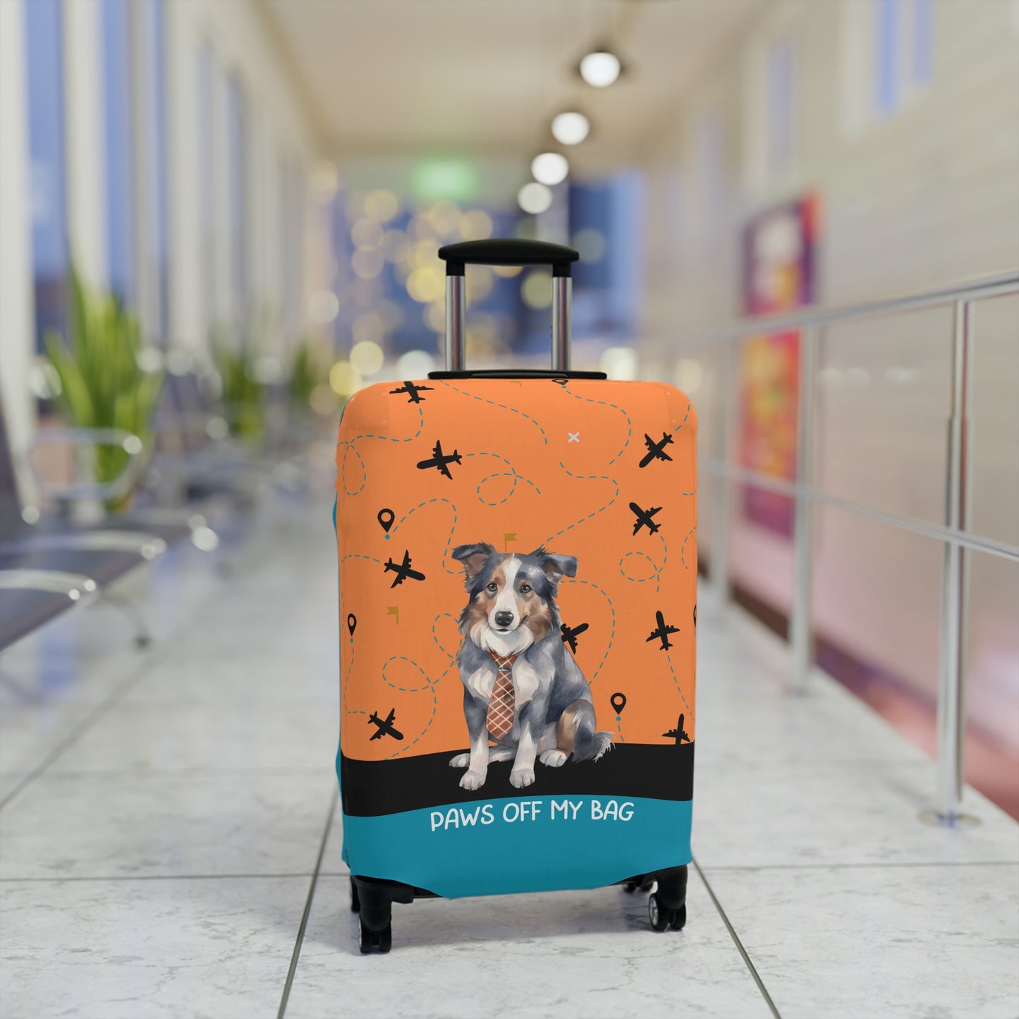 Border Collie in Tie Paws Off My Bag Luggage Cover