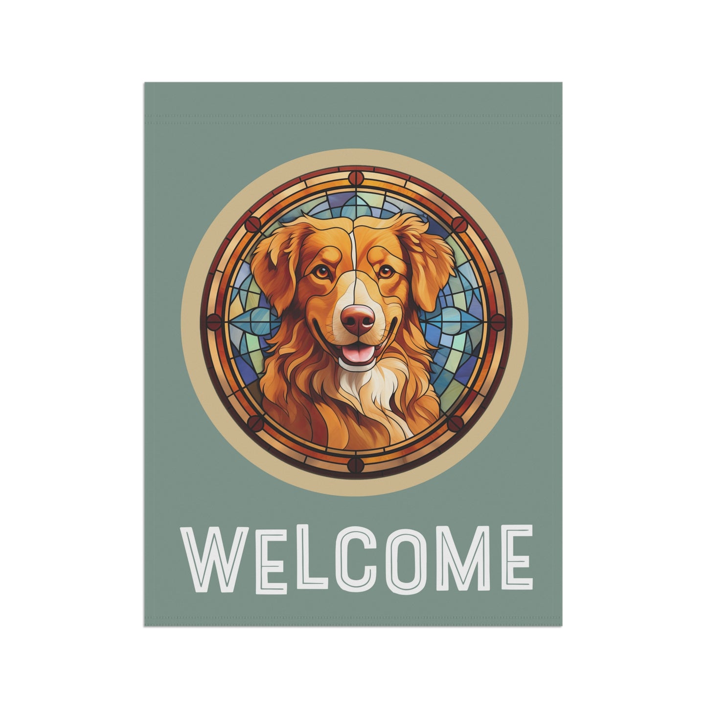 Nova Scotia Duck Tolling Retriever Welcome 2-Sided Garden & House Flag/Banner