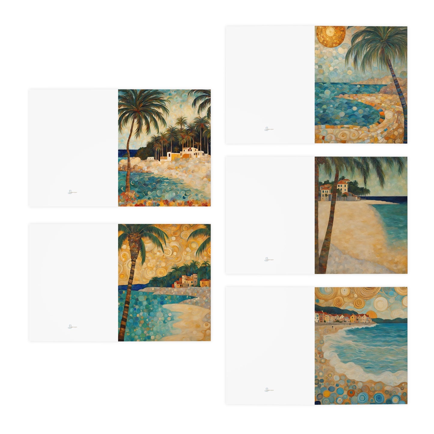 The Beach Greeting Cards- Blank Inside (5-Pack)