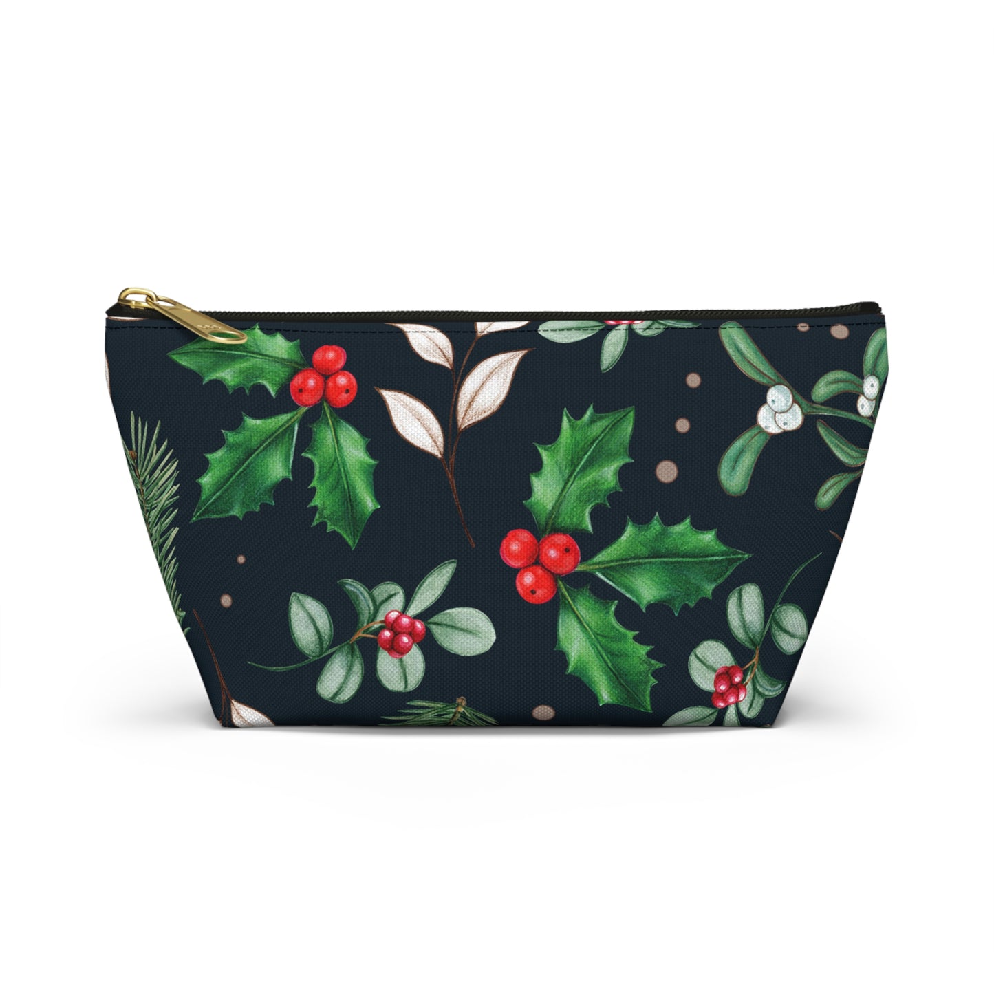 Holly Jolly Christmas Accessory Pouch w T-bottom