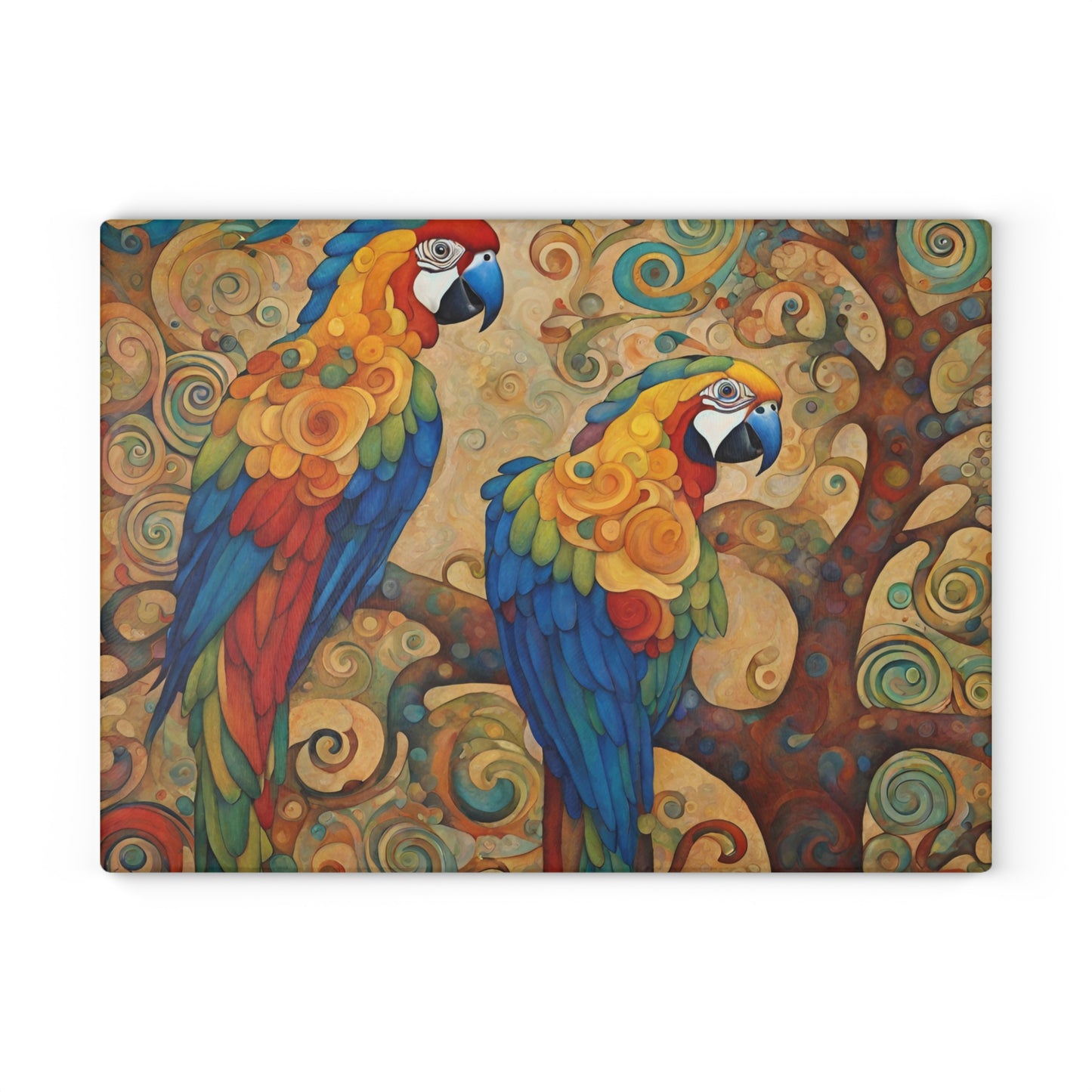 Parrot Duo Tempered Glass Cutting Board