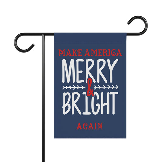 Bold Make America Merry & Bright Again Navy Garden & House Banner