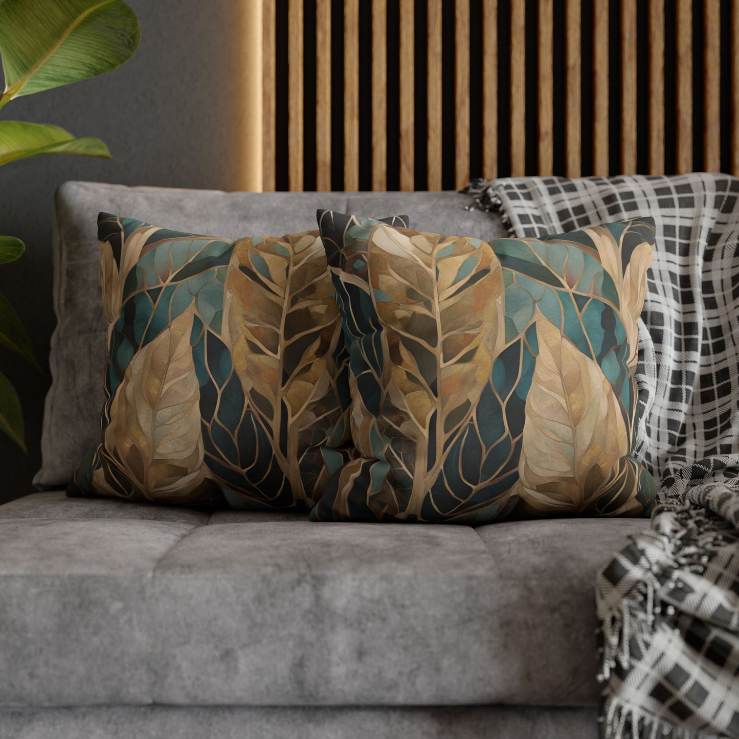 Jungle Square Poly Canvas Pillowcase