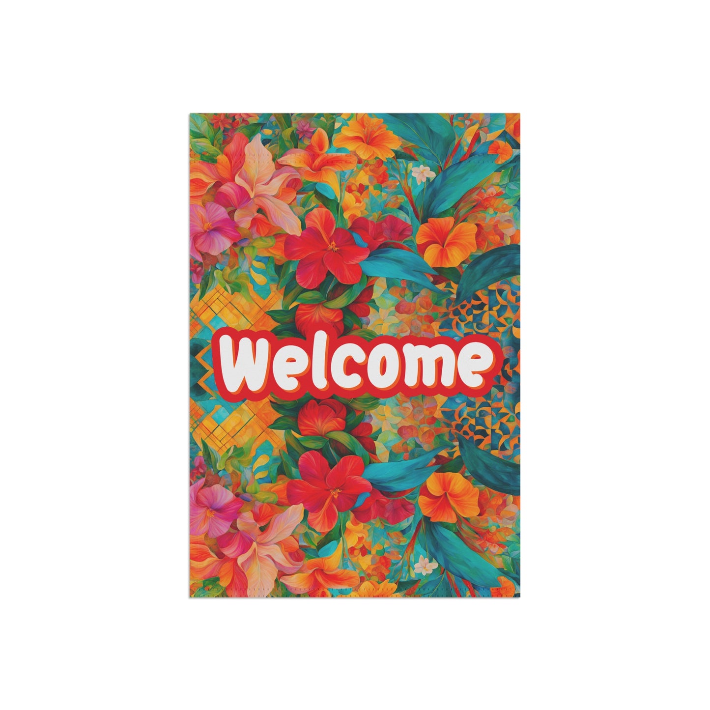 Aria Floral Welcome 2-Sided Garden & House Flag/Banner