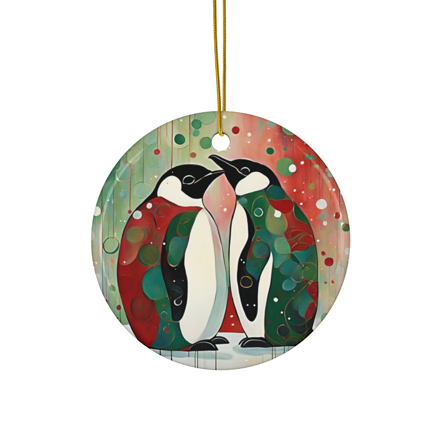 Penguin Dance 3" Ceramic Ornaments, 2-Side Print, (1pc, 10pcs)