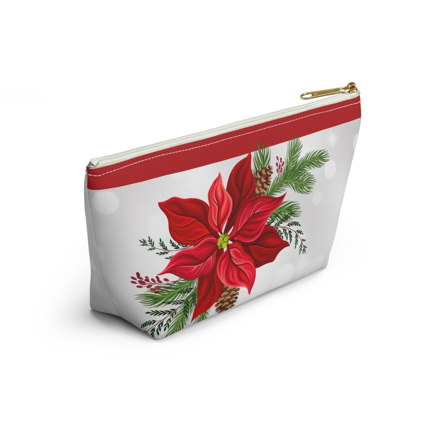 Big Poinsettia Accessory Pouch w T-bottom