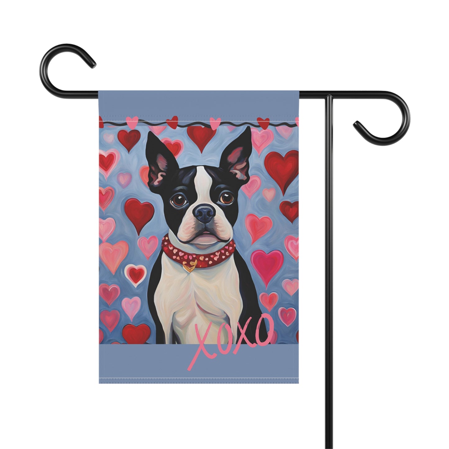 Boston Terrier Valentine 2-Sided Garden & House Flag/Banner