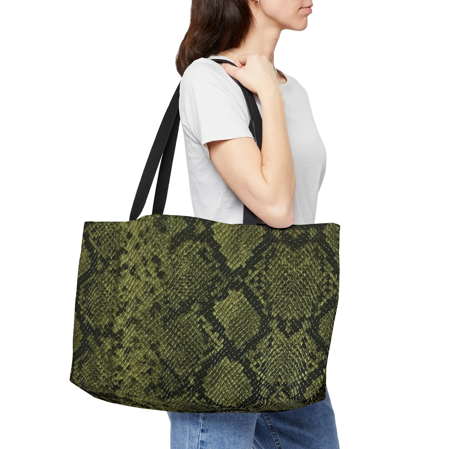 Faux Python in Green Weekender Tote Bag