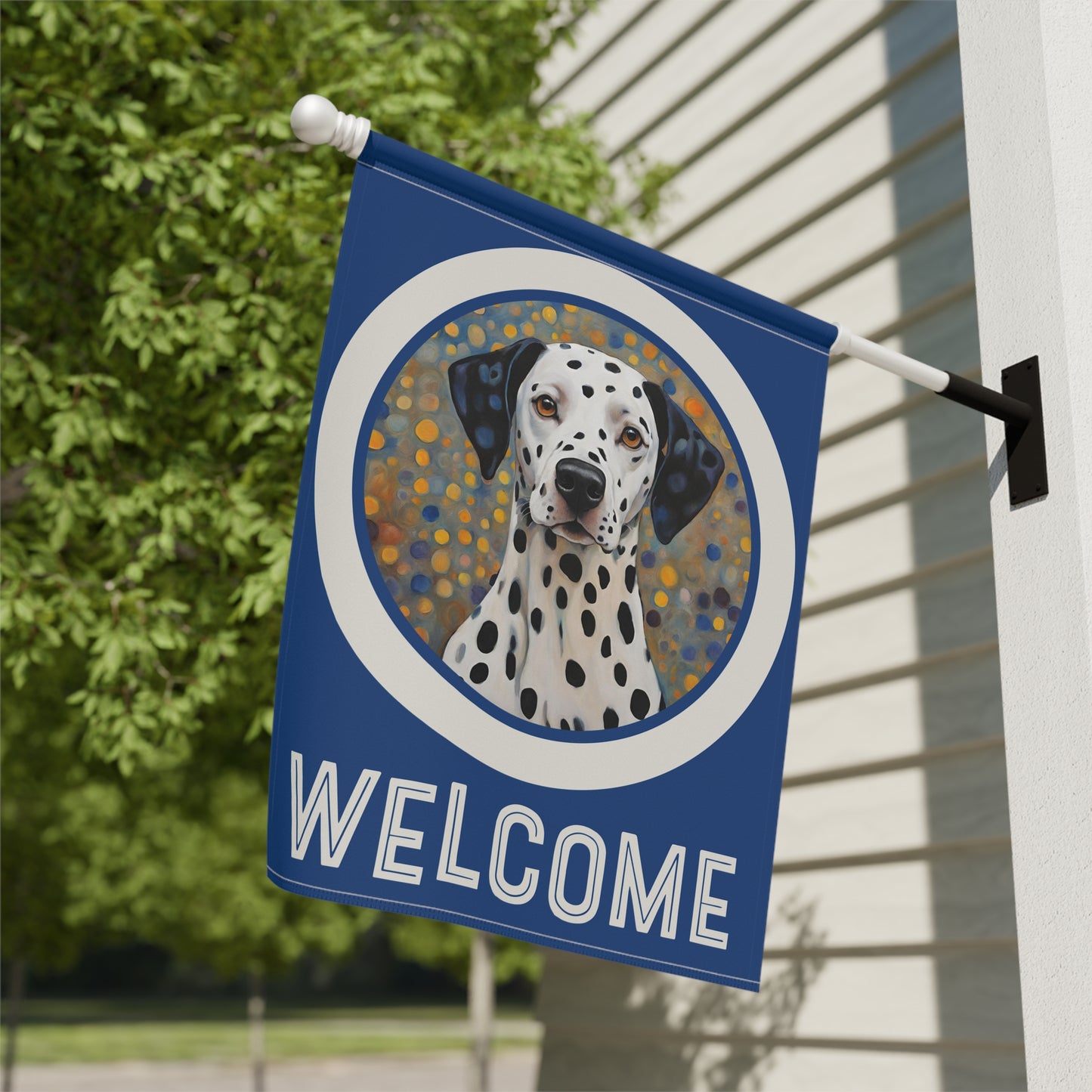 Dalmatian Welcome 2-Sided Garden & House Flag/Banner