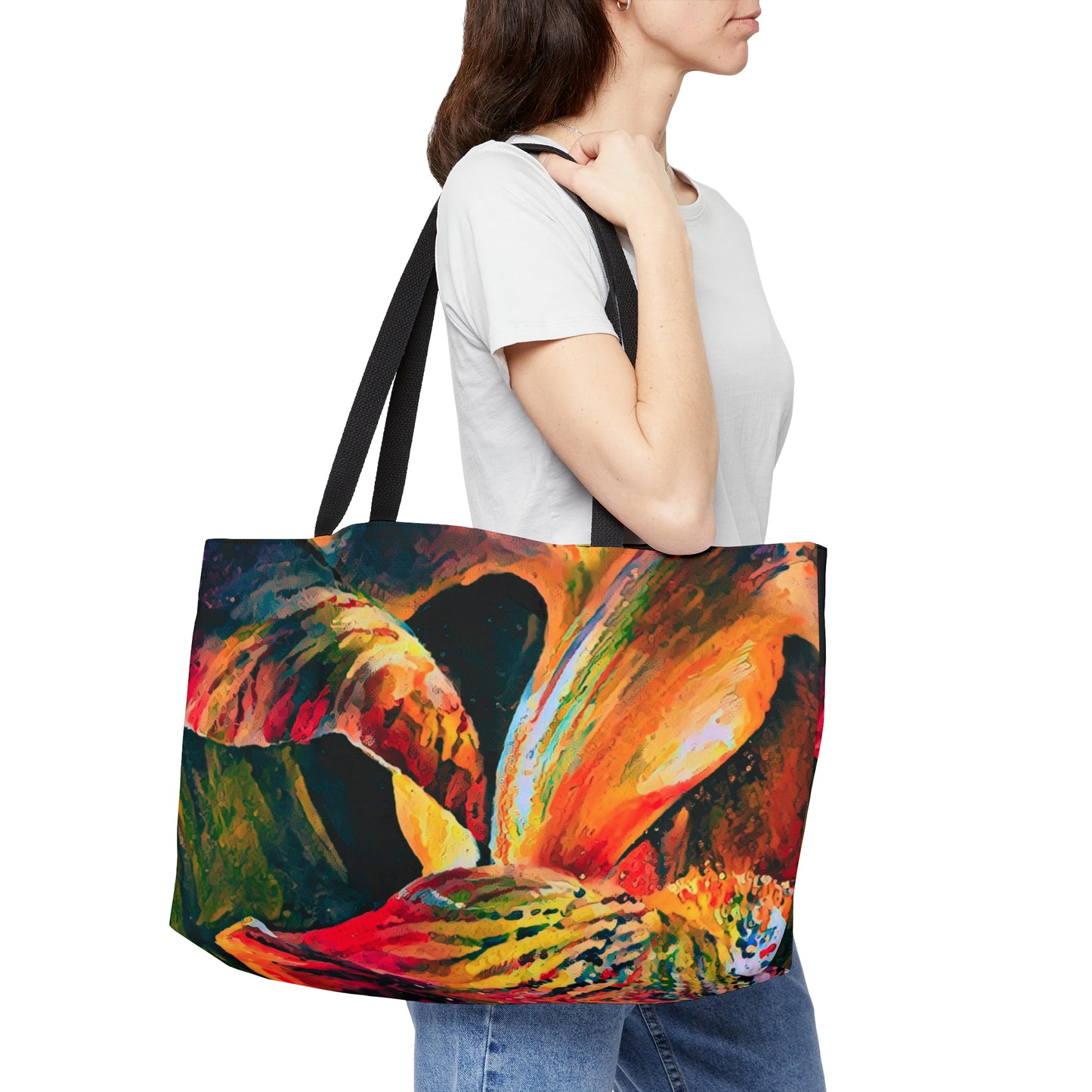 Midnight Iris Weekender Tote Bag