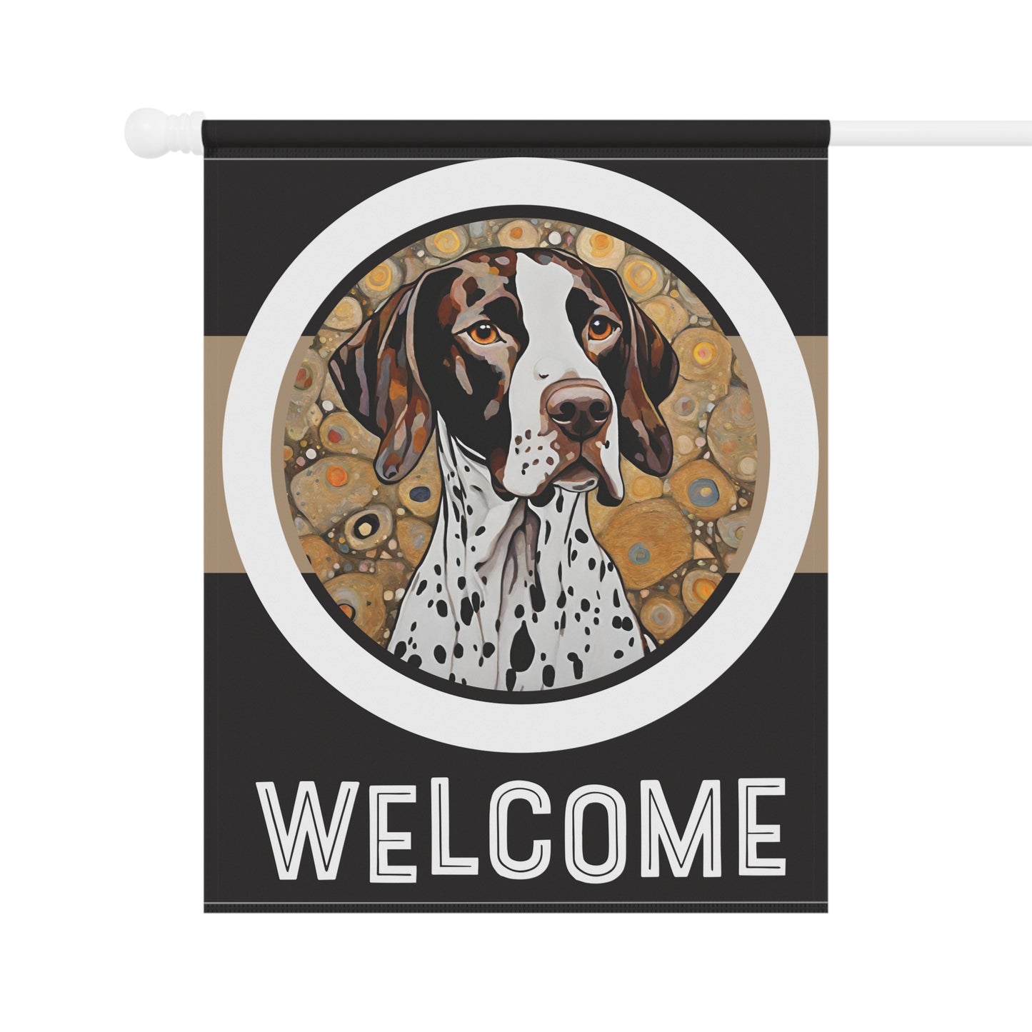 Pointer Welcome 2-Sided Garden & House Flag/Banner