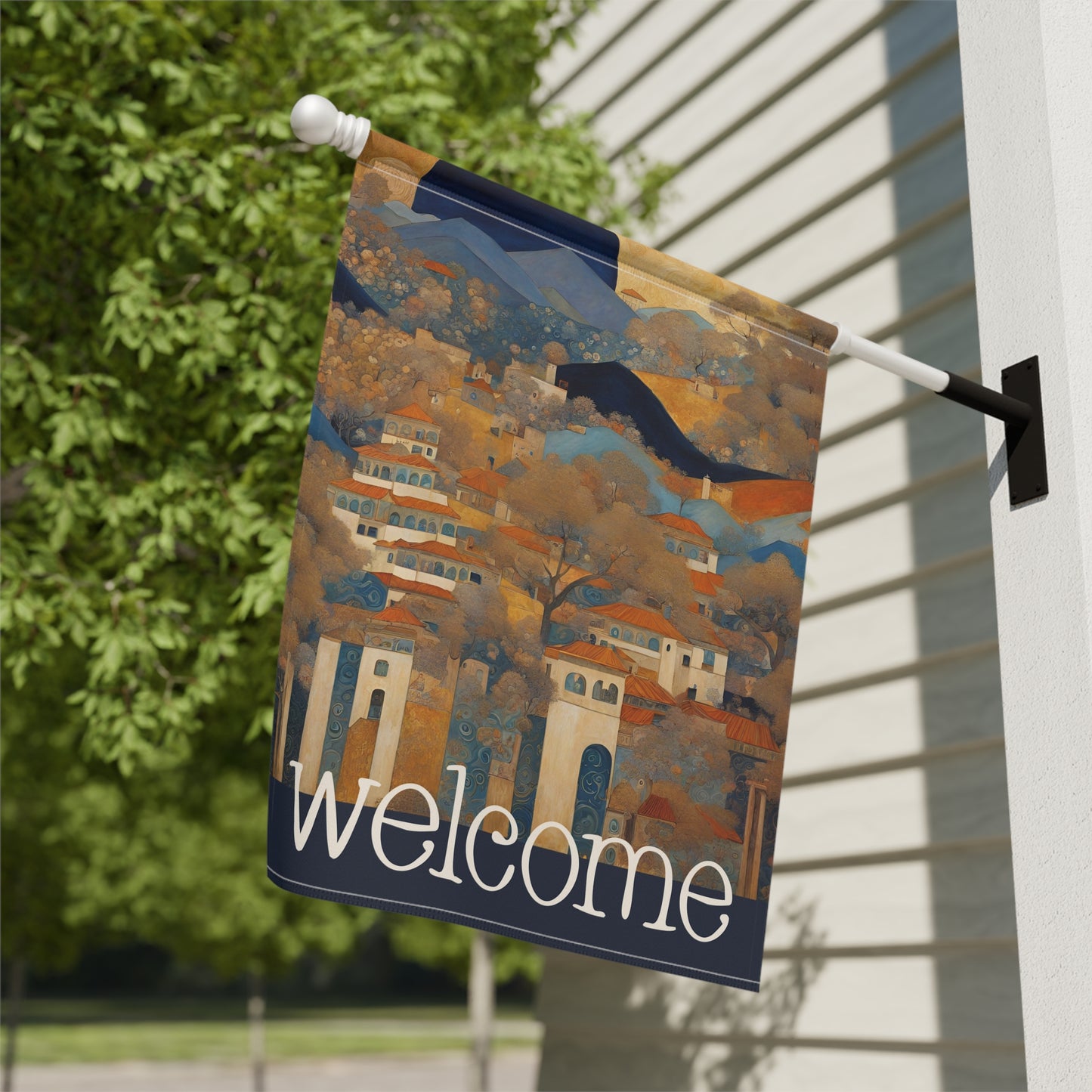 Moon Rising Welcome 2-Sided Garden & House Flag/Banner