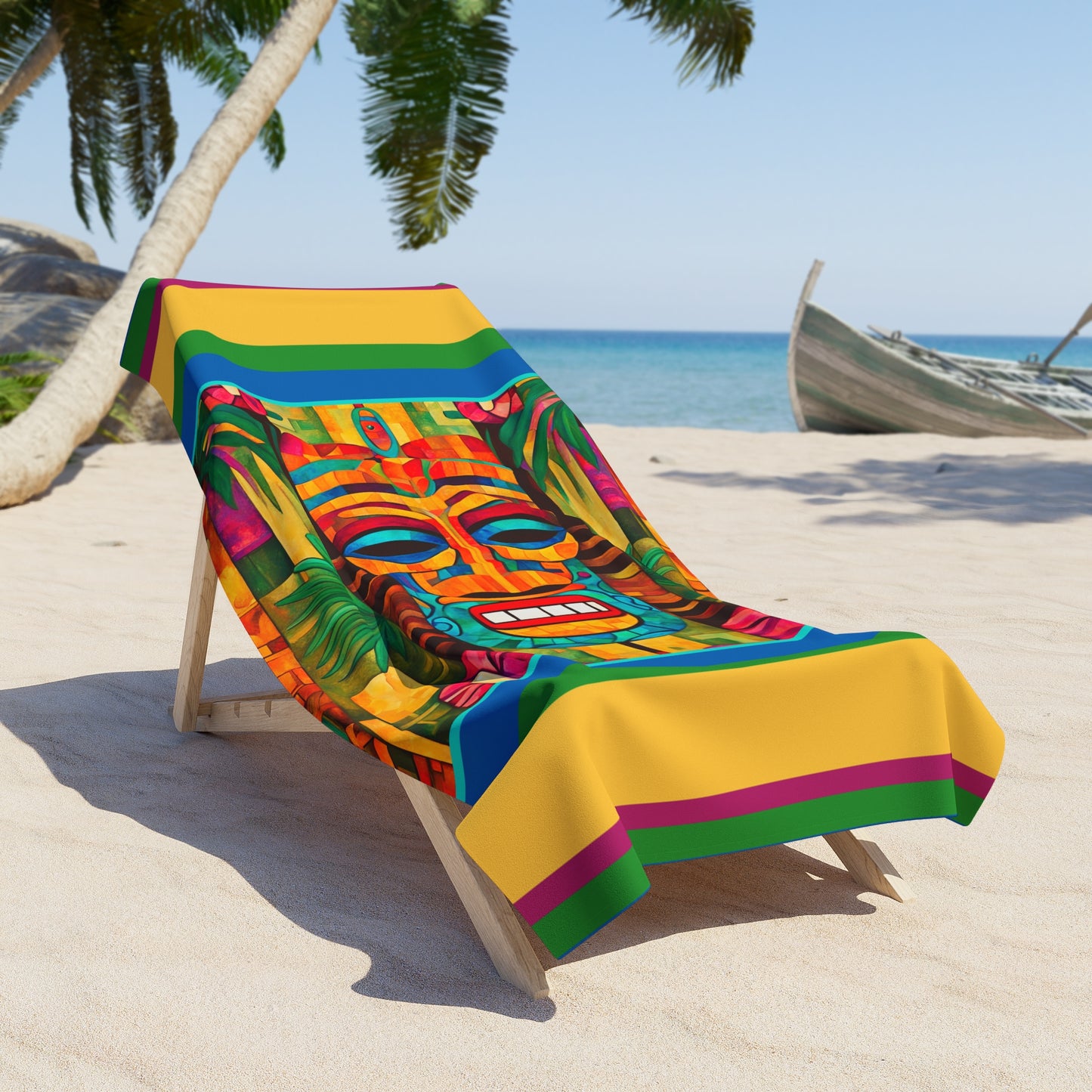 Tiki Burt Beach Towel