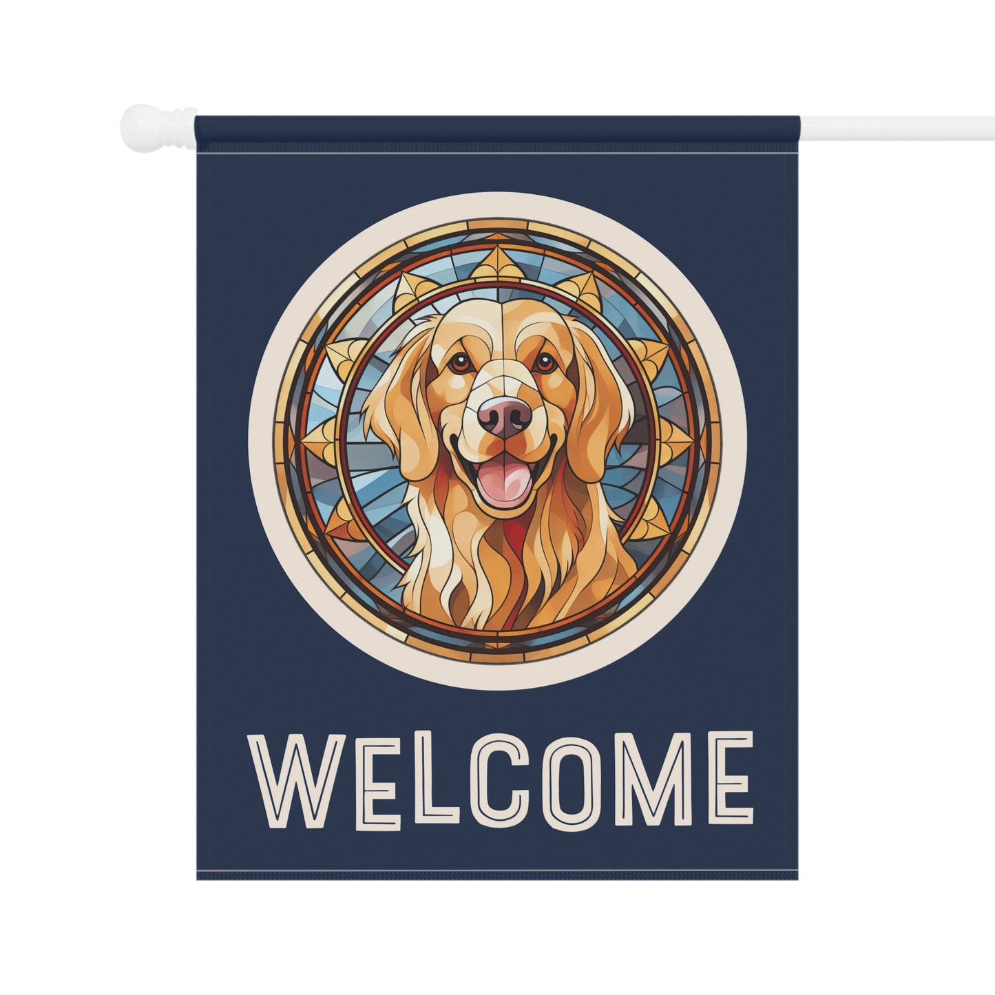 Golden Retriever Welcome 2-Sided Garden & House Flag/Banner