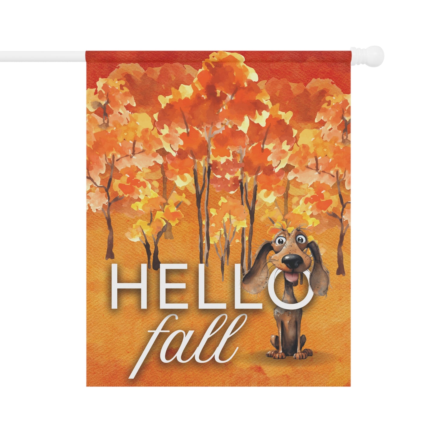 Dachshund Hello Fall 2-Sided Garden & House Flag/Banner