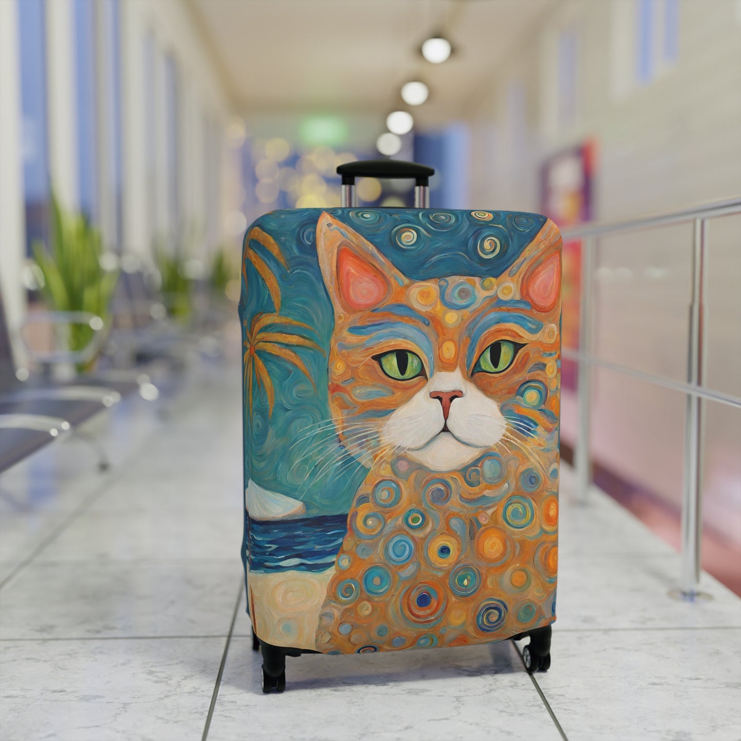 Beach Travel Cat Luggage Cover