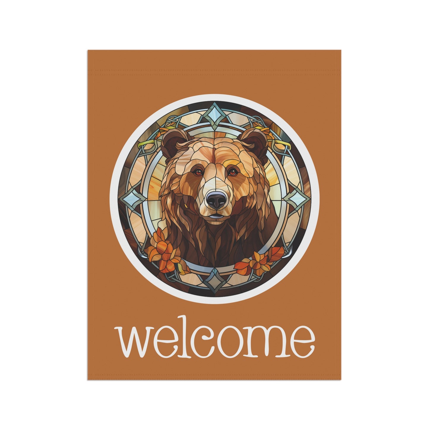 Brown Bear Welcome 2-Sided Garden & House Flag/Banner