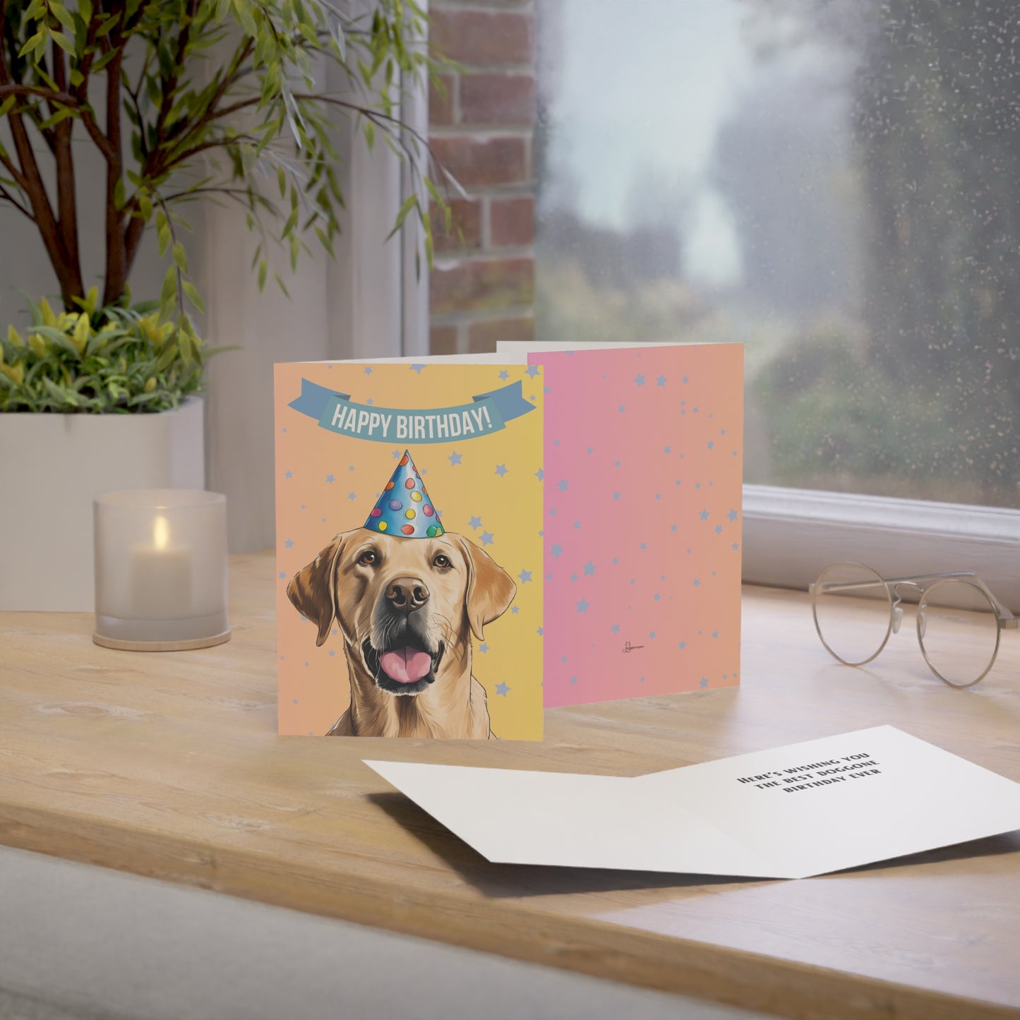 Labrador Happy Birthday 5 x 7 Greeting Cards (10 Pack)