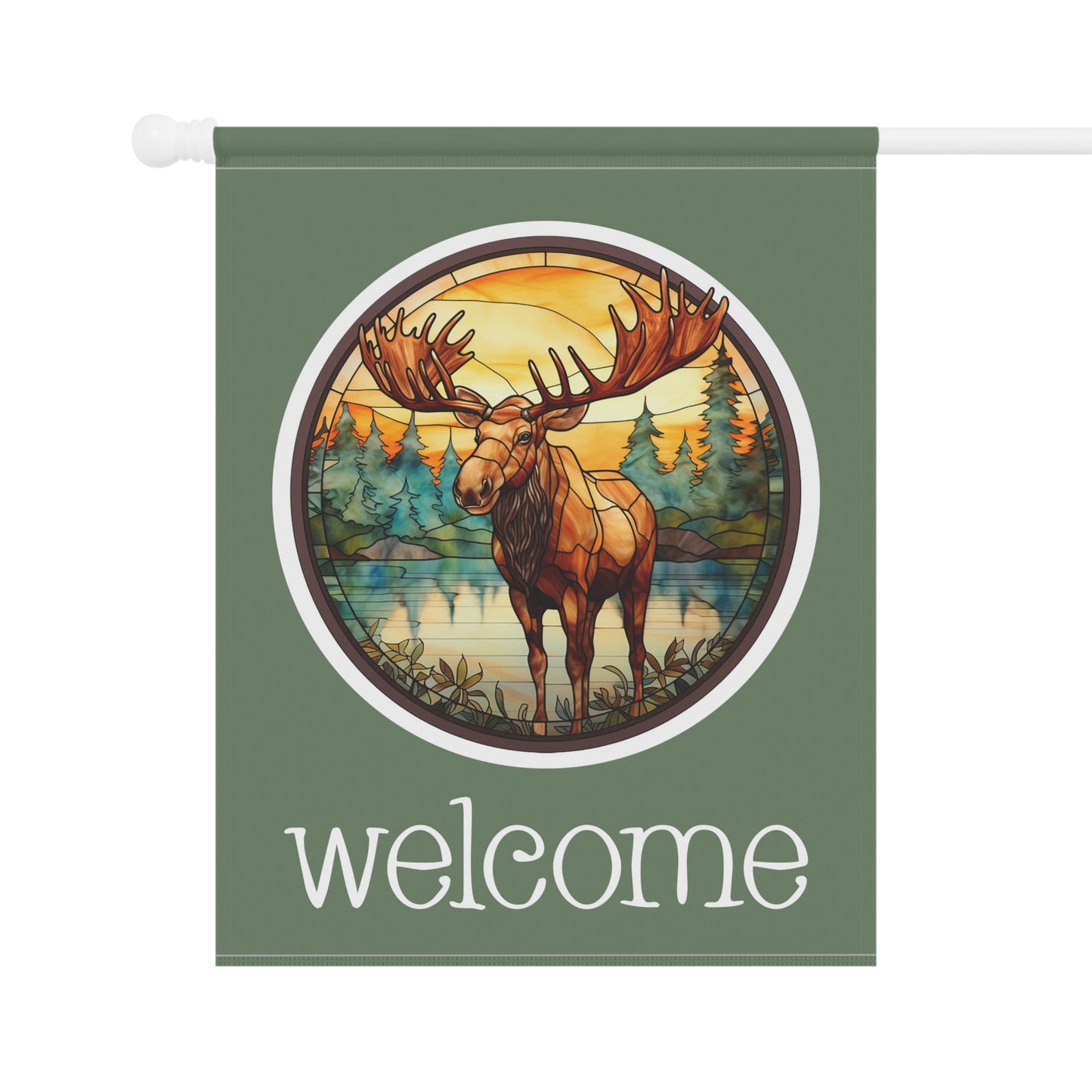 Moose Welcome 2-Sided Garden & House Flag/Banner