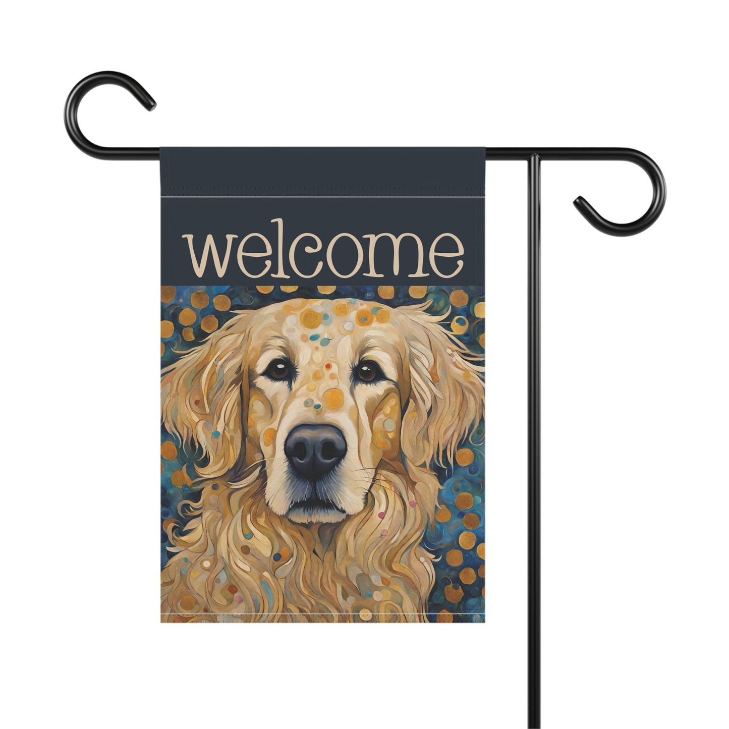 Golden Retriever Welcome 2-Sided Garden & House Flag/Banner