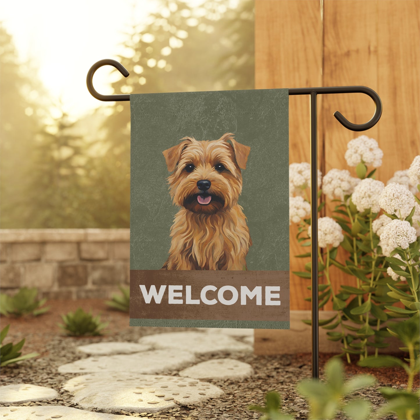 Norfolk Terrier Welcome 2-Sided Garden & House Flag/Banner