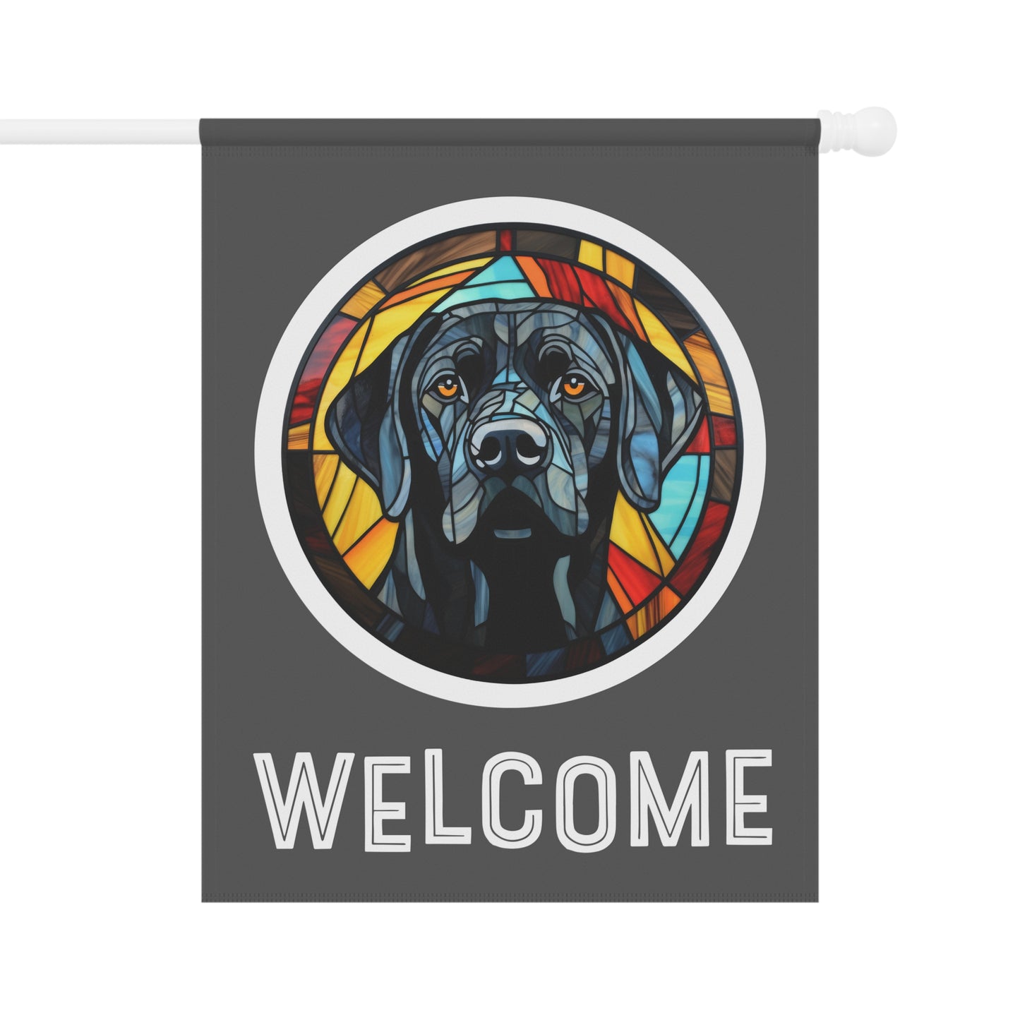 Black Labrador Welcome 2-Sided Garden & House Flag/Banner