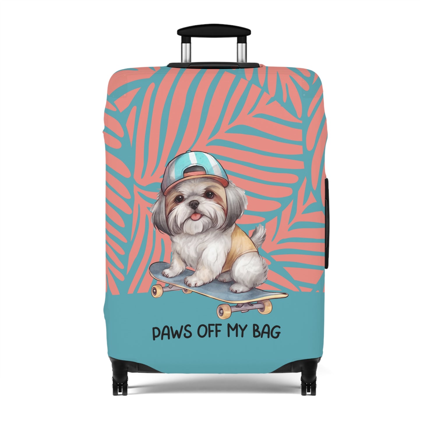 Shih Tzu on Skateboard Paws Off My Bag Luggage Cover