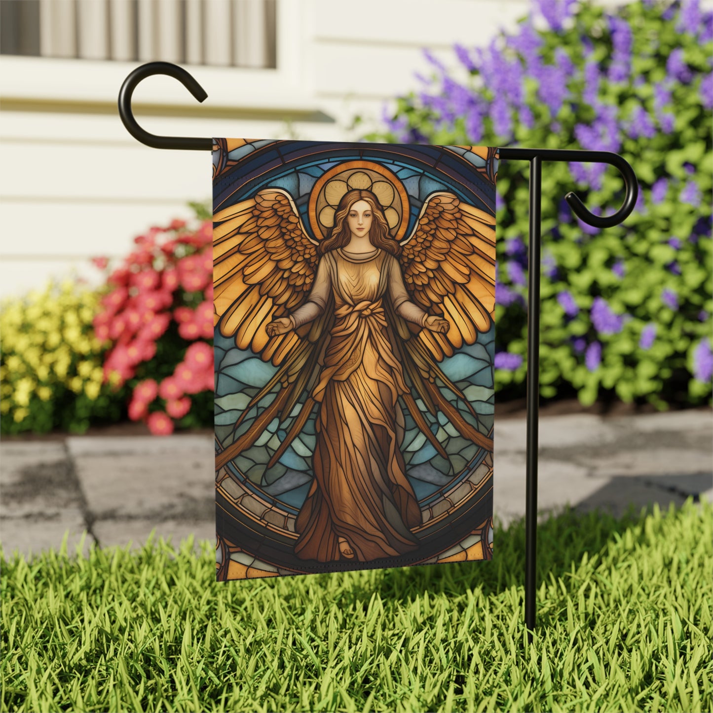 Stained Glass Angel(6) 2-Sided Garden & House Banner