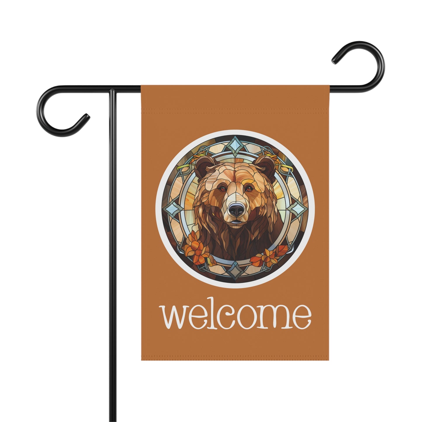 Brown Bear Welcome 2-Sided Garden & House Flag/Banner