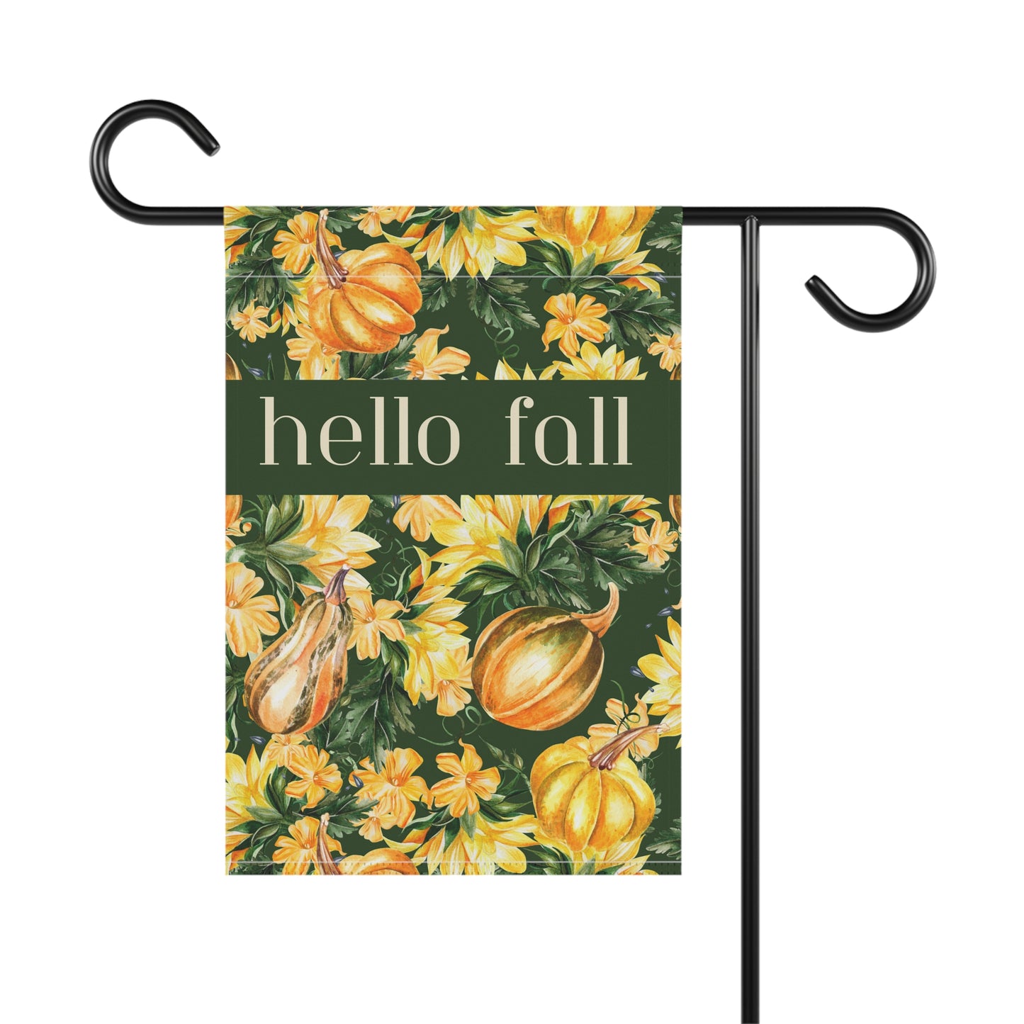 Hello Fall Squash & Flowers 2-Sided Garden & House Banner