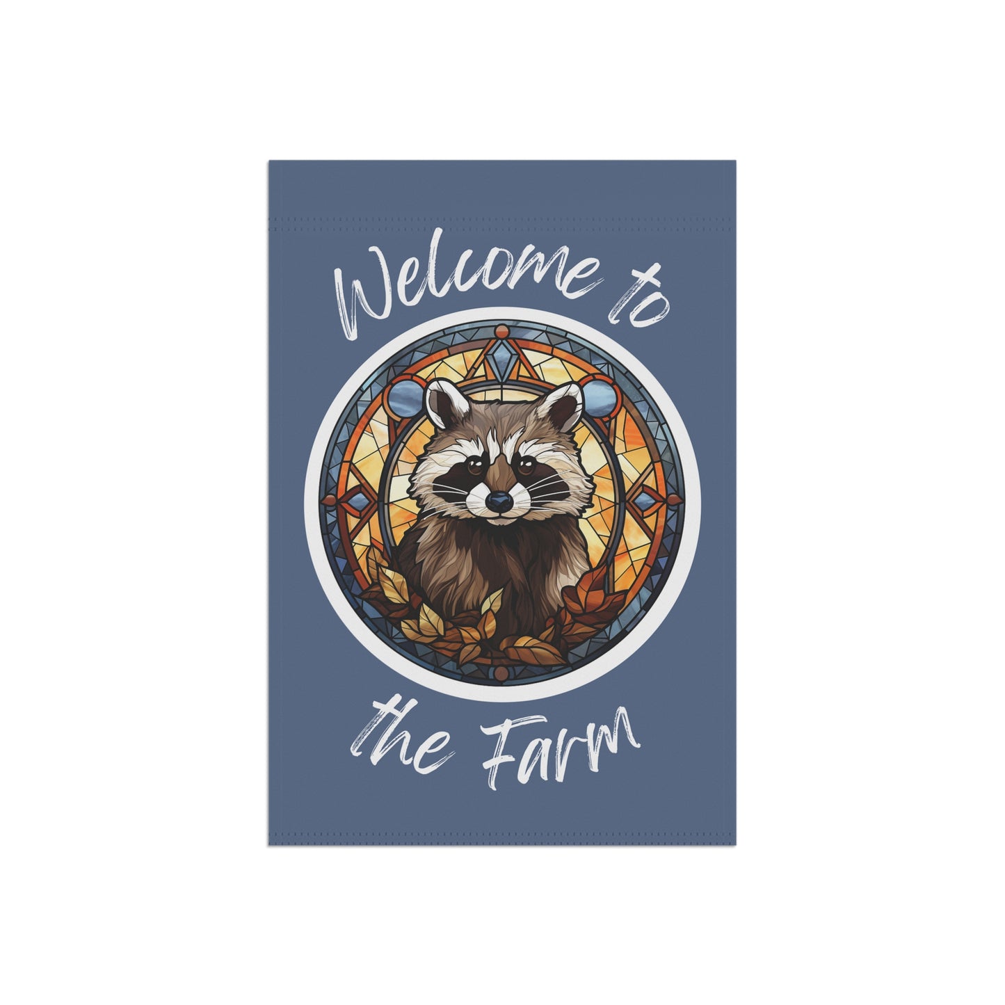 Welcome to the Farm Raccoon 2-Sided Garden & House Flag/Banner