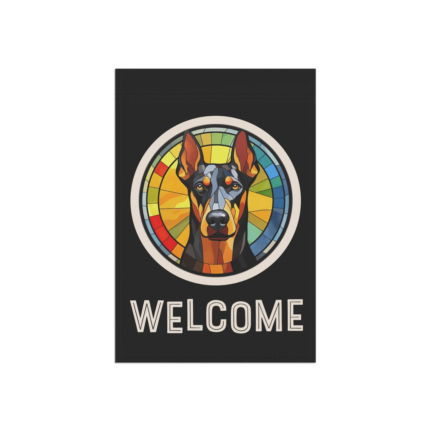 Doberman Pinscher Welcome 2-Sided Garden & House Flag/Banner