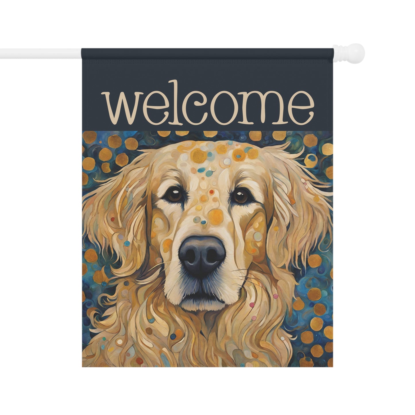 Golden Retriever Welcome 2-Sided Garden & House Flag/Banner