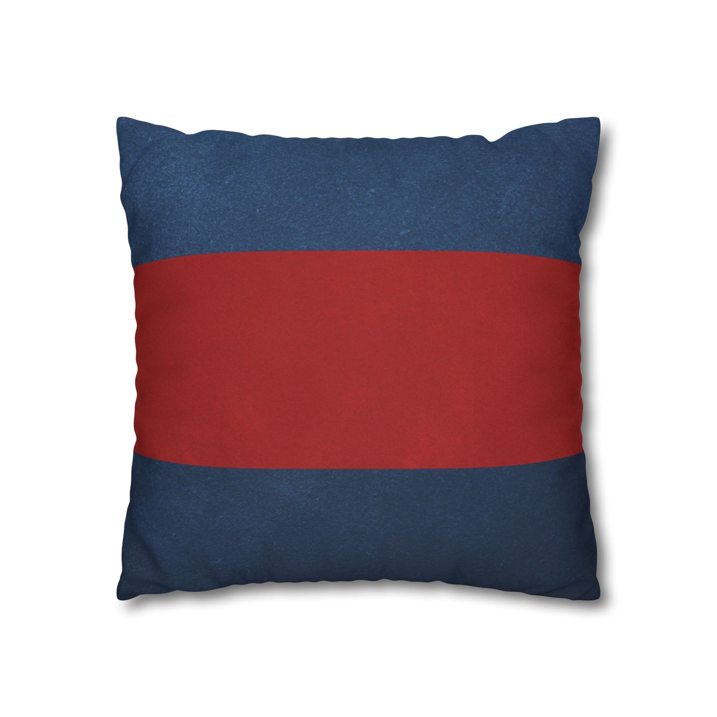 Merry Christmas Red & Navy Square Poly Canvas Pillowcase