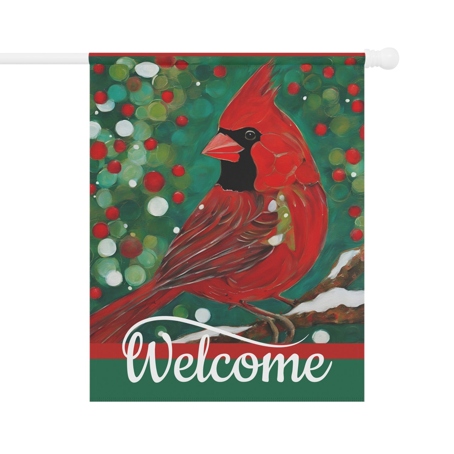 Bright Cardinal Welcome 2-Sided Garden & House Flag/Banner