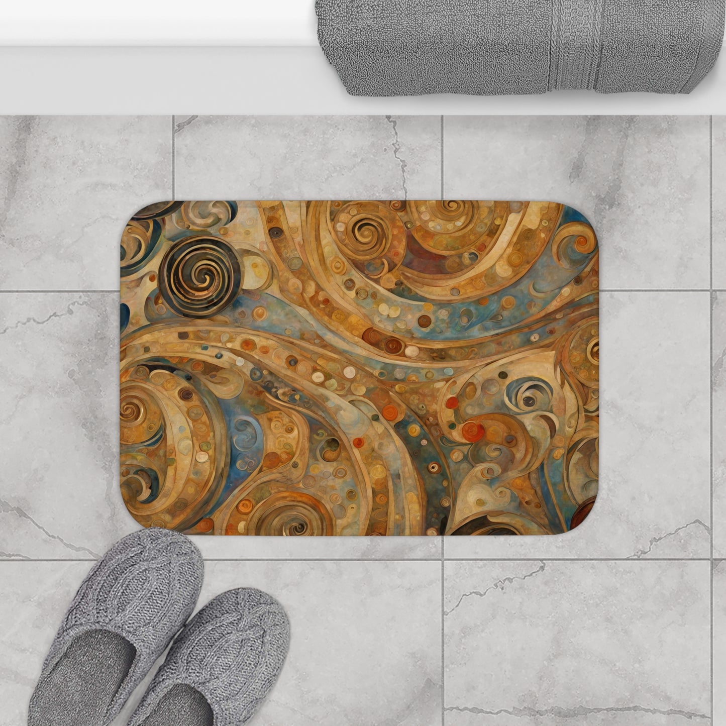 Moody Abstract Microfiber Bath Mat