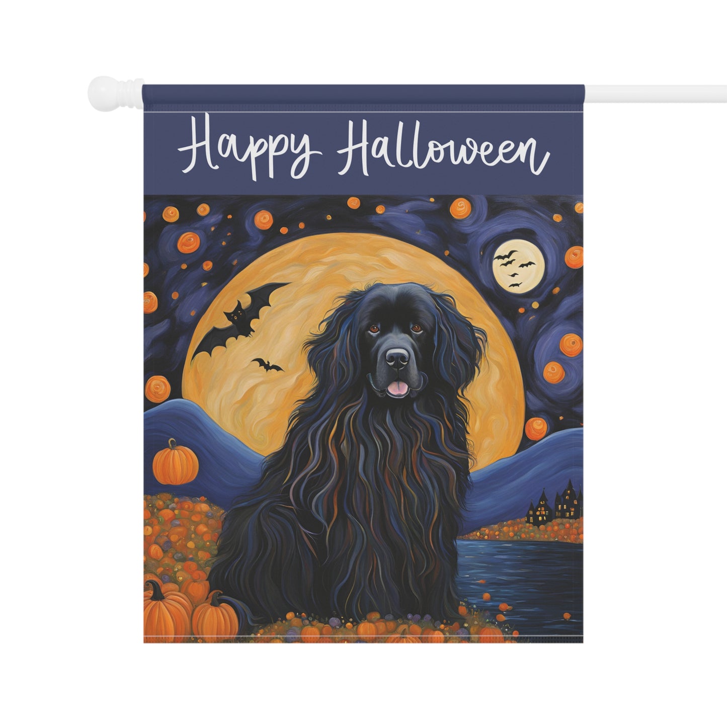 Newfoundland Happy Halloween 2-Sided Garden & House Flag/Banner